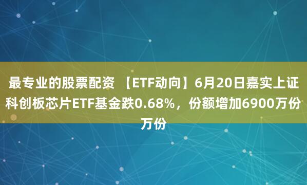 最专业的股票配资 【ETF动向】6月20日嘉实上证科创板芯片ETF基金跌0.68%，份额增加6900万份