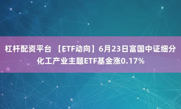 杠杆配资平台 【ETF动向】6月23日富国中证细分化工产业主题ETF基金涨0.17%